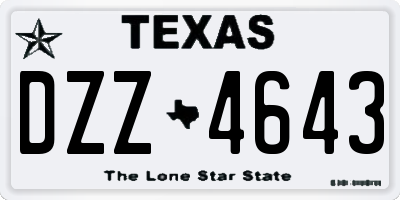 TX license plate DZZ4643