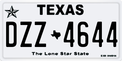 TX license plate DZZ4644