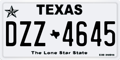 TX license plate DZZ4645