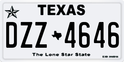 TX license plate DZZ4646