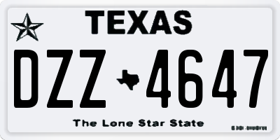 TX license plate DZZ4647