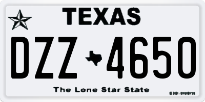 TX license plate DZZ4650