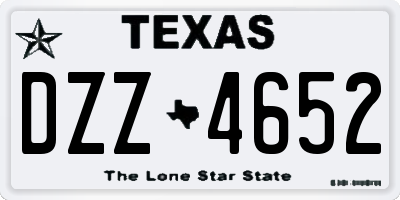 TX license plate DZZ4652