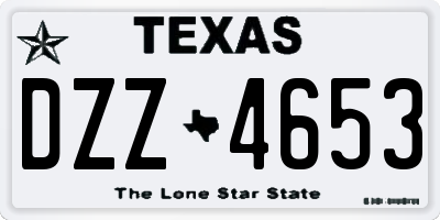 TX license plate DZZ4653
