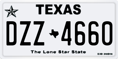 TX license plate DZZ4660