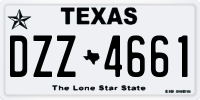TX license plate DZZ4661