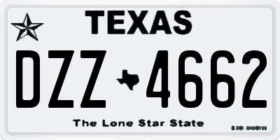 TX license plate DZZ4662
