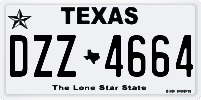 TX license plate DZZ4664