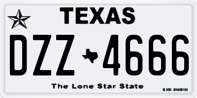 TX license plate DZZ4666