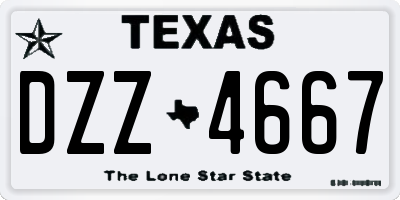 TX license plate DZZ4667