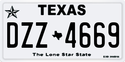 TX license plate DZZ4669