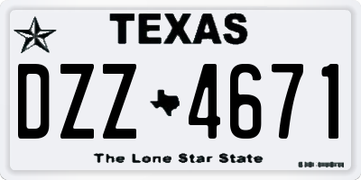 TX license plate DZZ4671