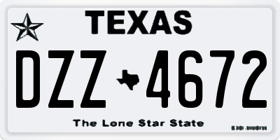 TX license plate DZZ4672