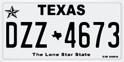 TX license plate DZZ4673