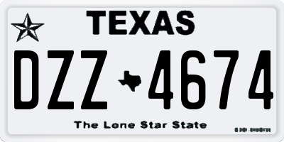 TX license plate DZZ4674