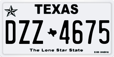 TX license plate DZZ4675