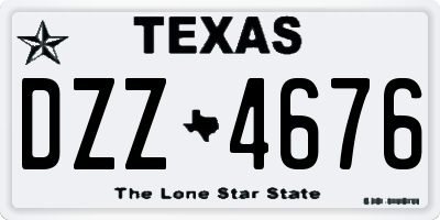 TX license plate DZZ4676