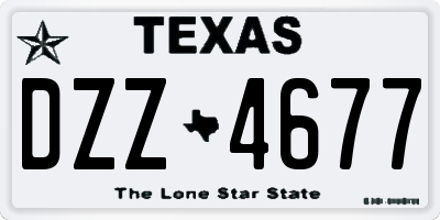 TX license plate DZZ4677