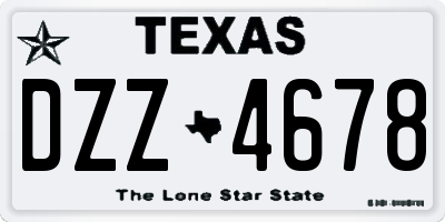 TX license plate DZZ4678