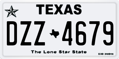 TX license plate DZZ4679