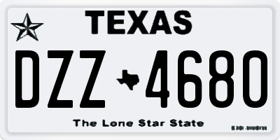 TX license plate DZZ4680