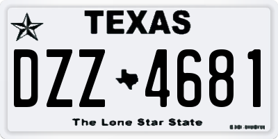 TX license plate DZZ4681