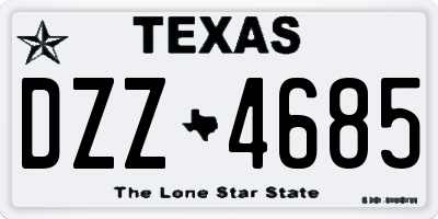 TX license plate DZZ4685