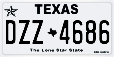 TX license plate DZZ4686