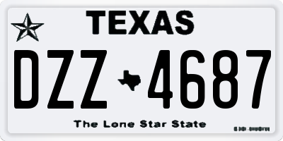TX license plate DZZ4687