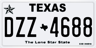 TX license plate DZZ4688