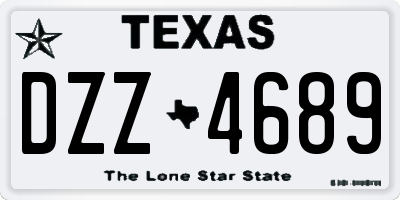 TX license plate DZZ4689