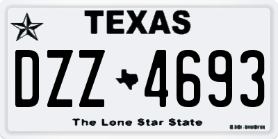 TX license plate DZZ4693