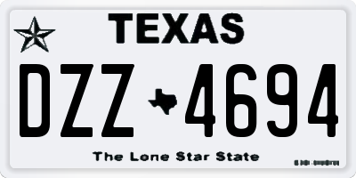 TX license plate DZZ4694