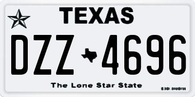 TX license plate DZZ4696