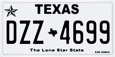 TX license plate DZZ4699