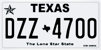 TX license plate DZZ4700