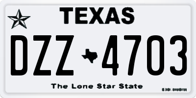 TX license plate DZZ4703