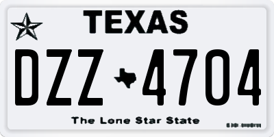 TX license plate DZZ4704