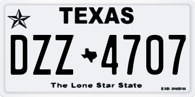 TX license plate DZZ4707