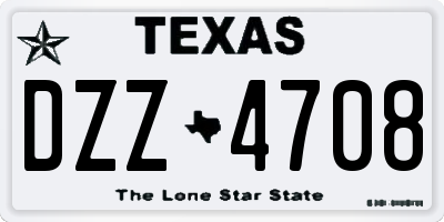 TX license plate DZZ4708