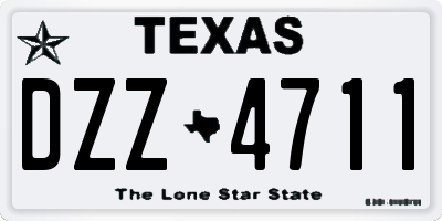 TX license plate DZZ4711