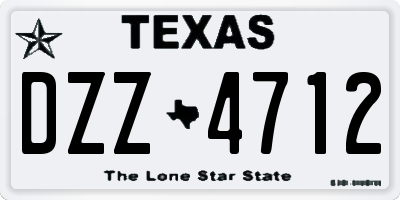 TX license plate DZZ4712