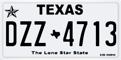 TX license plate DZZ4713