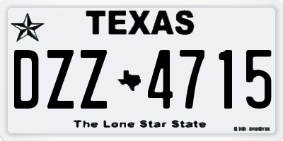 TX license plate DZZ4715