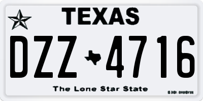 TX license plate DZZ4716