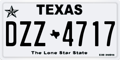 TX license plate DZZ4717