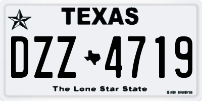 TX license plate DZZ4719