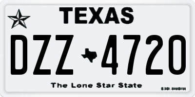 TX license plate DZZ4720