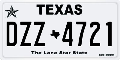 TX license plate DZZ4721