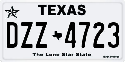 TX license plate DZZ4723